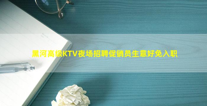 黑河高级KTV夜场招聘促销员生意好免入职